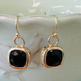 Gold Square Drop Earrings