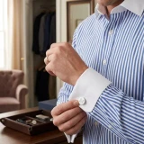 Modern Circle Single Initial Cuff Links 