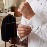 Modern Square Single Initial Cuff Links 