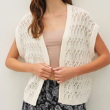Crochet Knit Open Cardigan