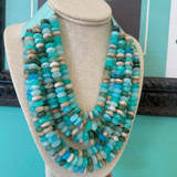 Turquoise Multi Color Beaded Magnetic Collar Necklace