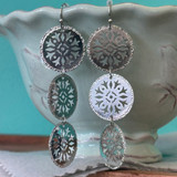 Triple Circle Filigree Drop Earrings