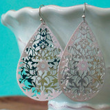 Silver Vine Teardrop Filigree Earrings