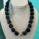 Beaded Black Statement Necklace 