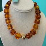 Beaded Brown Statement Necklace 