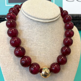 Plum Marbled Gumball Necklace