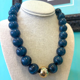Midnight Blue Marbled Gumball Necklace