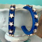 Star Hoop Earrings - Blue