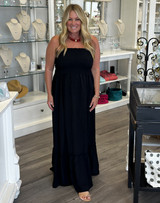 Classic Bandeau Maxi Dress in Black