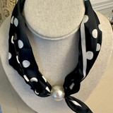 Large Polka Dot Scarf Necklace 