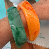 Orange Organic Square Resin Bangle