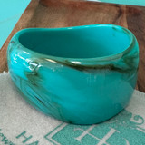 Turquoise Wide Resin Statement Bracelet 