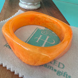 Orange Organic Square Resin Bangle
