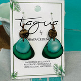 Green Combo Maia Tagua Earrings