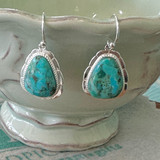 Desert Plume Genuine Turquoise Sterling Earrings
