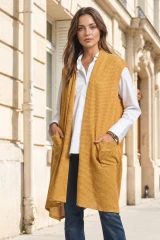 Sleeveless Midi Vest Cardigan - Marigold