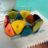 Bright Multi Colored Stretch Tagua Bracelet