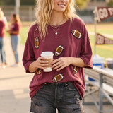 Vintage Football Patch Gameday Oversized Tee