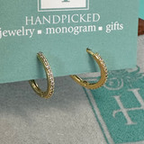 Small CZ Gold Huggie Hoop