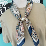 Blue& Blush Multi Magnetic Pearl Scarf Necklace