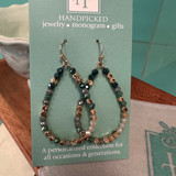 Teardrop Crystal Beaded Earrings - Green