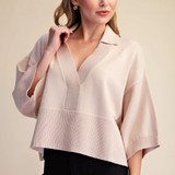 Beige Bubble Sleeve Modern Sweater