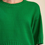 Modern Asymmetric Hem Sweater - Green