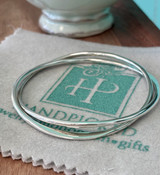 Sterling Silver Stacked Organic Bangles