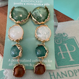 Linear Resin Stone Drop Statement Earrings