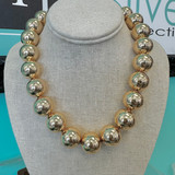 Shiny Gold Gumball Beaded Necklace 