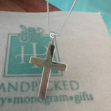 Sterling Silver Cross Necklace - 24" Chain