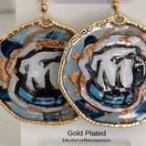 Citadel Bulldog HandPainted Earrings - Gold