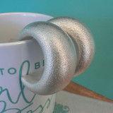 Chunky Textured Hoop - Costume Silver