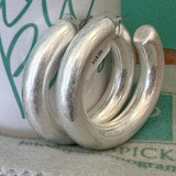 Lightweight Bold 54mm Hoop Earrings - Matte Silver