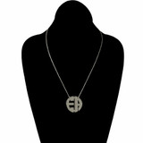 Two Initial Cutout Monogram Necklace Sterling Silver