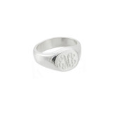 Rope Edged Square Sterling Silver HandPicked Monogram Ring