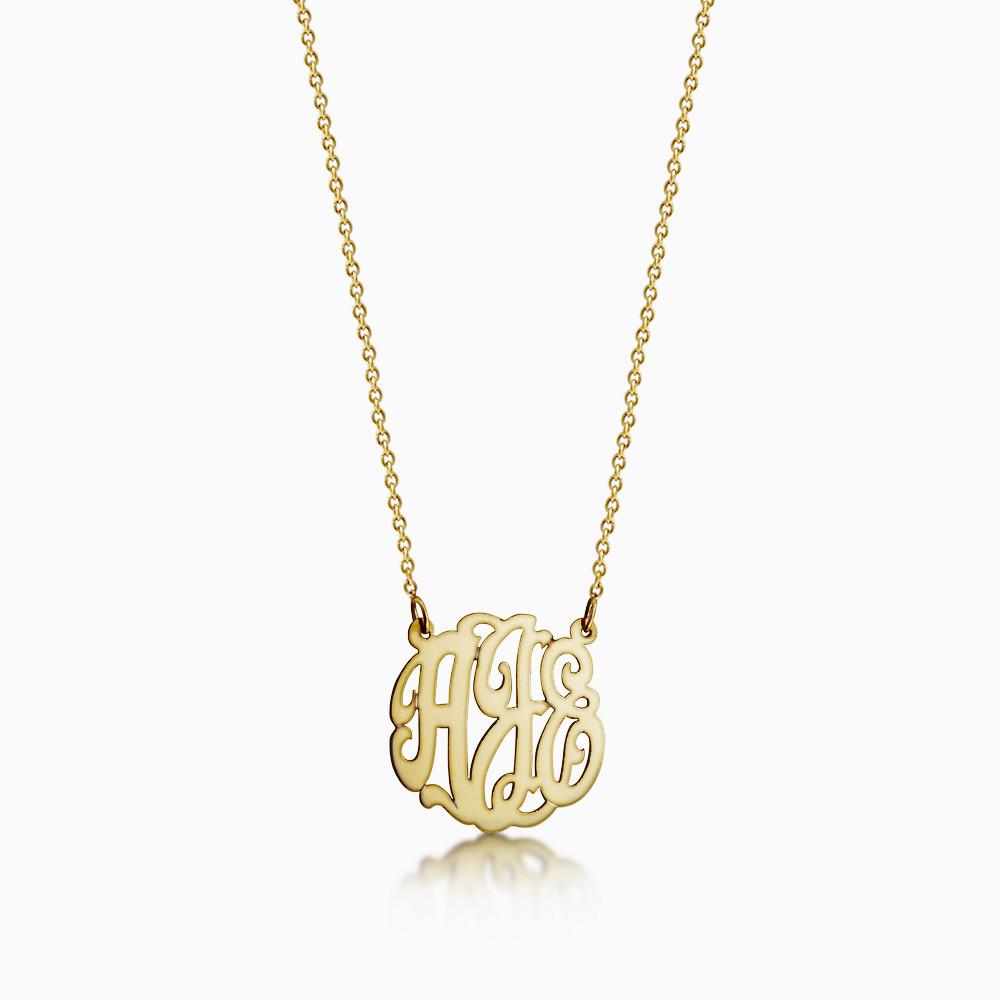 Script 3-Initial Petite Monogram Necklace - 20589700