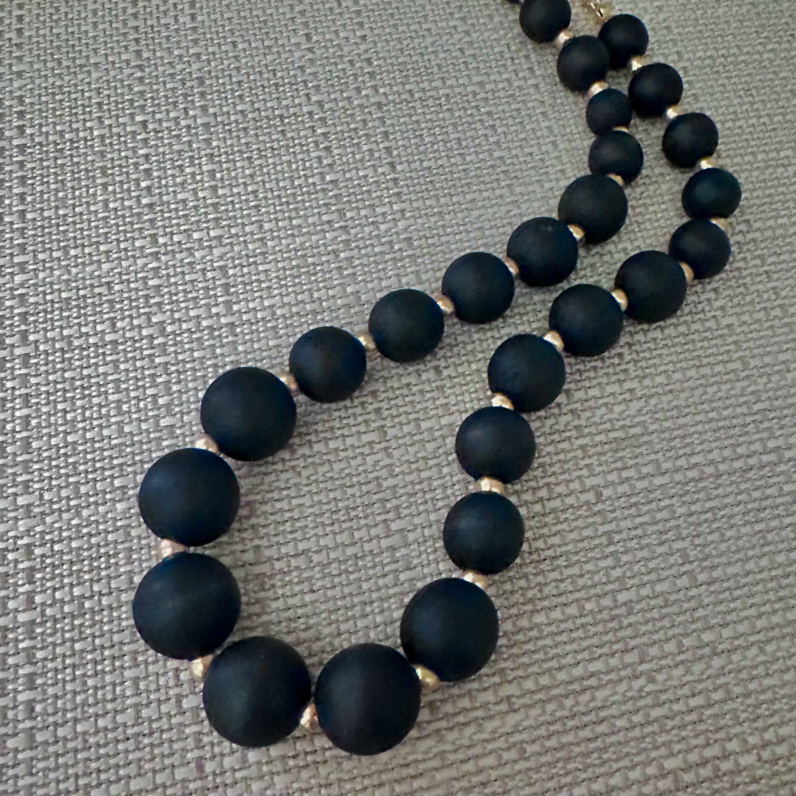 Black Bead Short Necklace - HandPicked