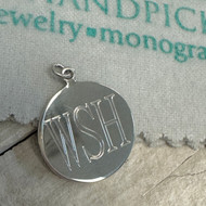 Sterling Silver Monogram Round Charm, Pendant 