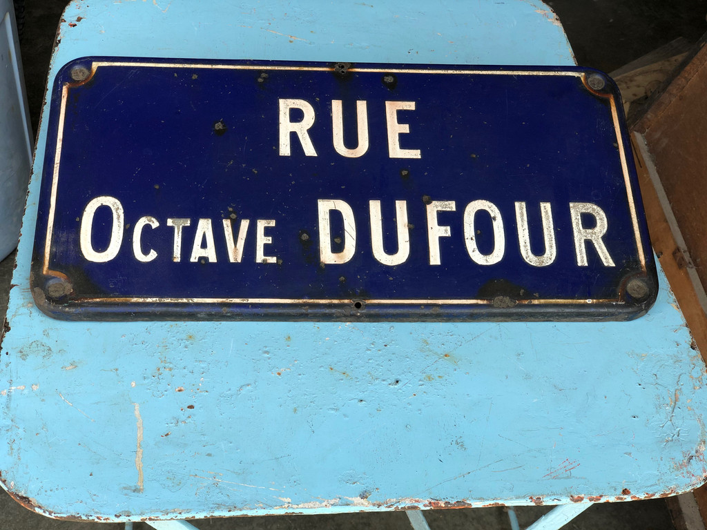 Vintage French Street Sign - Rue Octave Dufour