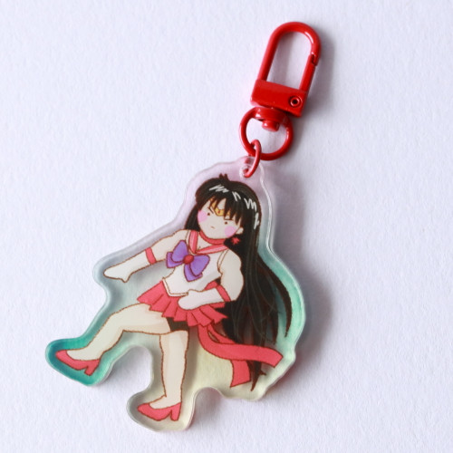 SAILOR GAINZ Sailor Mars Acrylic Body Building Gym Buddy Charm Keychain Clasp | Illustrated and designed in Australia by Mochi La Vie, Sydney