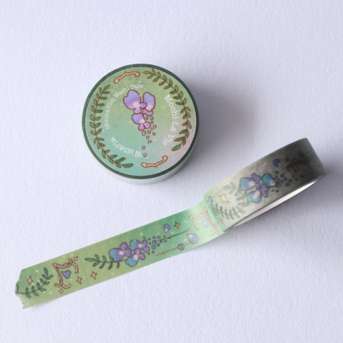 Washi Tape 15mmx10m WISTERIA fantasy forestcore | Stationery Journalling Decorative Tape | Illustrated and Designed in Australia by Mochi La Vie, Sydney