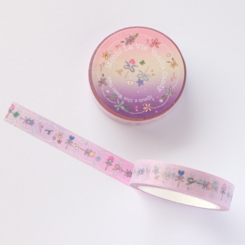 Washi Tape 10mmx10m Candy Hearts Candy Stars Vanilla Candy | Stationery Journalling Decorative Tape | Illustrated and Designed in Australia by Mochi La Vie, Sydney