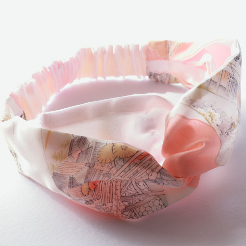 Handmade Twist Knot Headband - 2 in 1 Reversible Upcycled Vintage Kimono Silk Panel  | Made in Australia - Mochi La Vie
