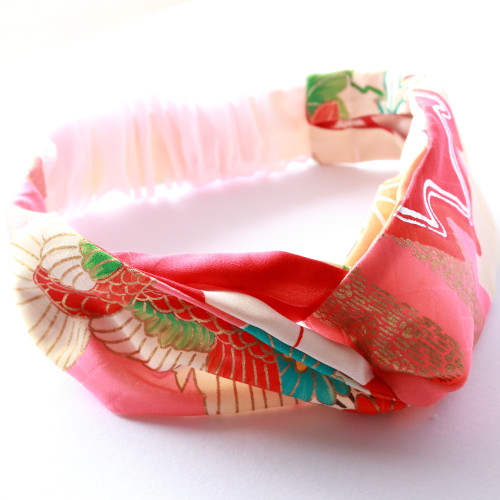 Handmade Twist Knot Headband - 2 in 1 Reversible Upcycled Vintage Kimono Silk Panel  | Made in Australia - Mochi La Vie