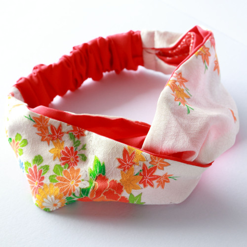 Handmade Twist Knot Headband - 2 in 1 Reversible Upcycled Vintage Kimono Silk Panel  | Made in Australia - Mochi La Vie