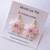 Cherry Blossom with Swarovski Crystal Polymer Clay Stainless Steel Drop Earring - Handmade in Sydney Australia | Mochi La Vie