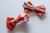 Set of 2 Baby/Toddler Pinwheel Bow Hair Clips in Red Japanese Print Handmade in Australia - Mochi La Vie