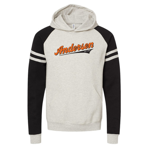 Sustainable Unisex Soft Colorblock Hooded Sweatshirt - Vintage Andersen Windows