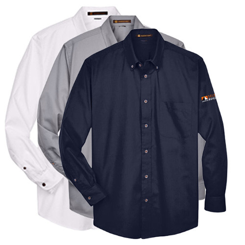 Harriton Easy Blend Long Sleeve Twill Shirt - AW Select Builder